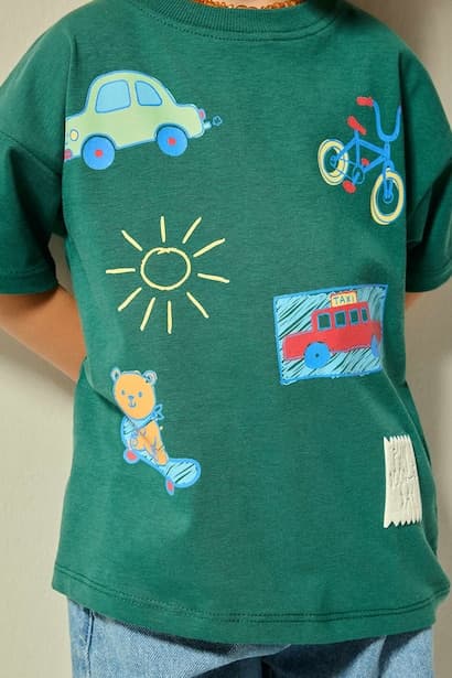 Baby Boy Oversize Printed T-Shirt (٣)
