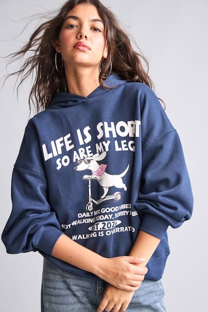Overshirt Fit Printed Heavyweight Hoodie Knitwear
