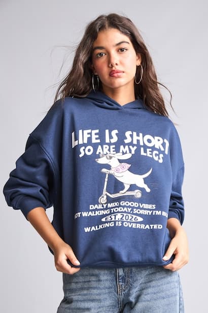 Overshirt Fit Printed Heavyweight Hoodie Knitwear (٣)