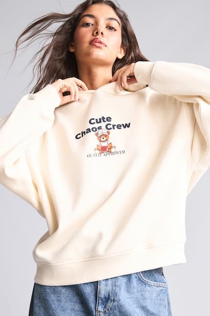 Oversize Fit Thick Printed Hoodie with Back Print Knitwear (٤)