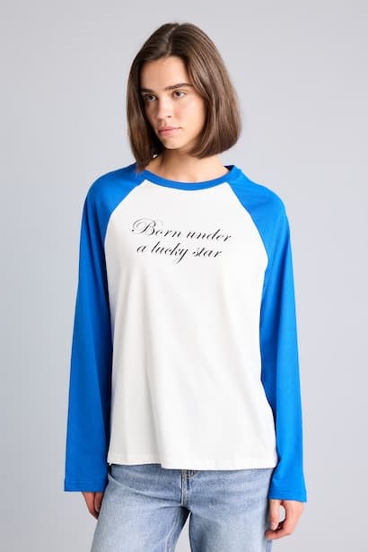 Oversize Fit 100% Cotton Printed Crew Neck Long Sleeve T-Shirt (٣)