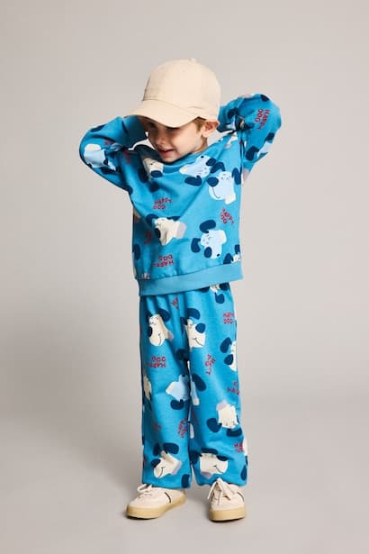 Baby Boy Dog Print Sweatshirt Sweatpants 2 Piece Set