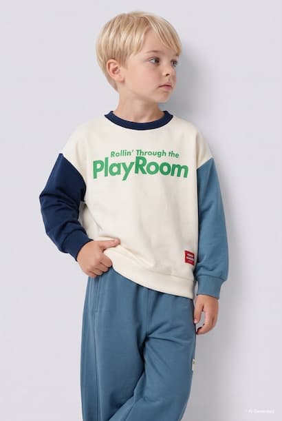 Baby Boy Oversize Color Block Sweatshirt