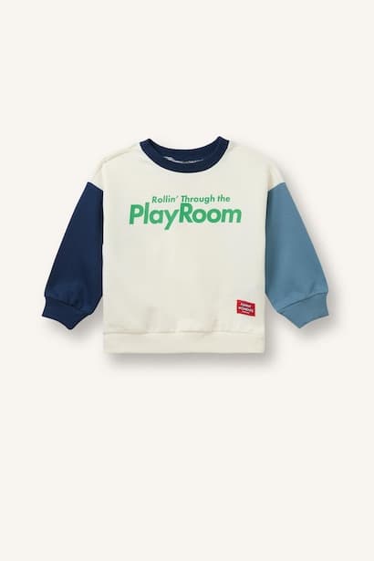 Baby Boy Oversize Color Block Sweatshirt (٤)