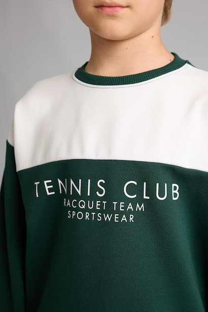 Boy Regular Cotton Fit Crew Neck Printed Green Sweatshirt (٤)