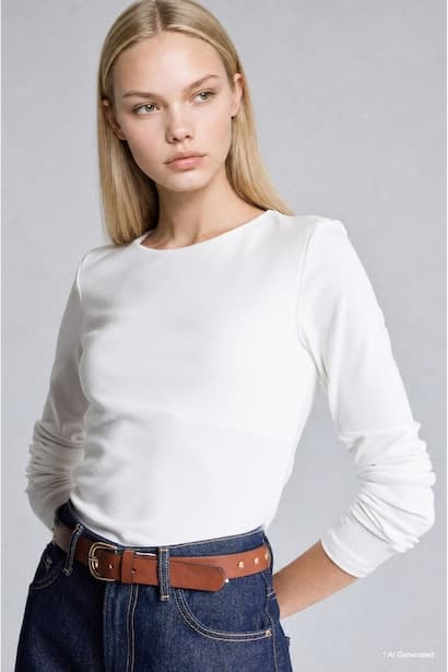 Slim Fit Crew Neck Basic modal Long Sleeve T-Shirt (3)