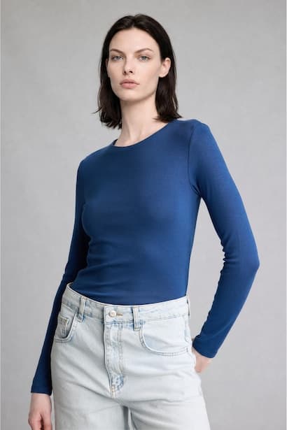 Slim Fit modal Long Sleeve T-Shirt (٣)