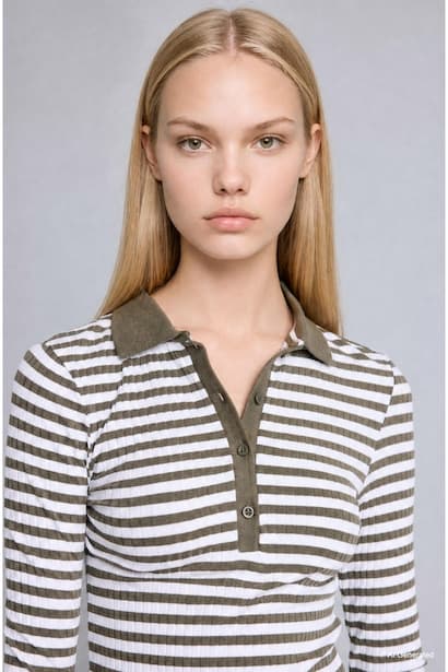 Slim Fit Polo Collar Basic Long Sleeve T-Shirt (3)