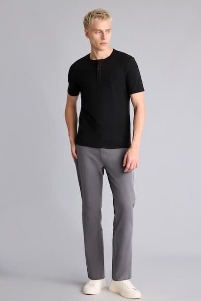 Straight Fit Gray Trousers