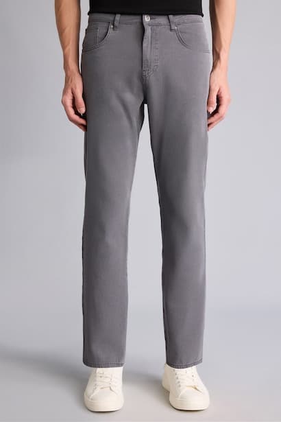 Straight Fit Gray Trousers (3)