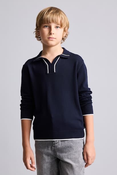 Boy Regular Fit Knit Pullover Stripe Detail Pullover (3)