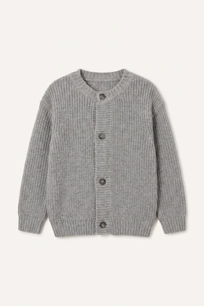 Baby Boy Crew Neck Button-Up Knit Cardigan