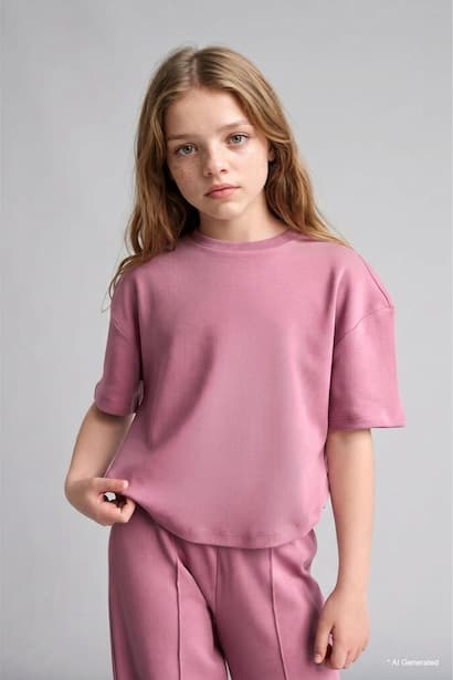 Girl Relaxed Fit 2-Piece Dusty Pink Set (٣)