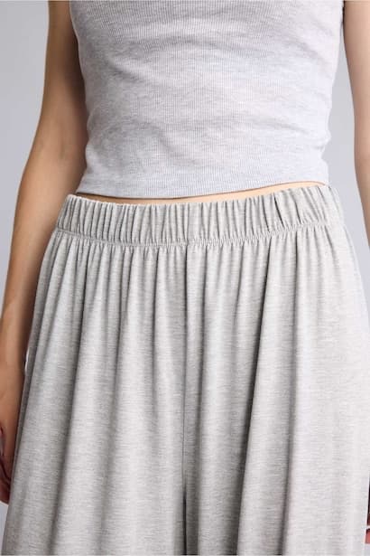 Regular Fit Heather Grey Elastic Waist Sweatpants Homewear (4)