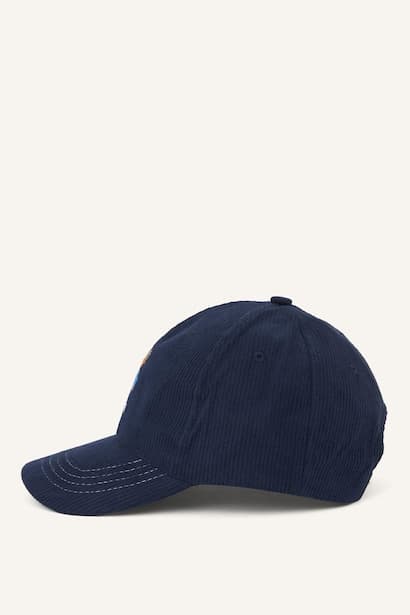 Boy Corduroy Baseball Teddy Bear Detail Cap (4)