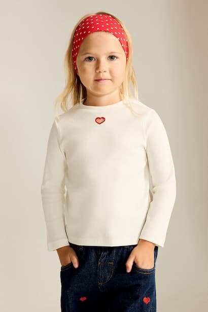 Baby Girl Heart Pattern Long Sleeve T-Shirt
