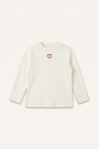 Baby Girl Heart Pattern Long Sleeve T-Shirt (٤)
