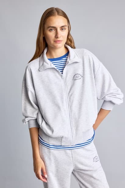 Relax Fit Half Turtleneck Printed Thick Fabric Cardigan