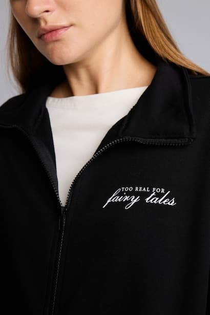 Relax Fit Half Turtleneck Printed Thick Cardigan (٤)