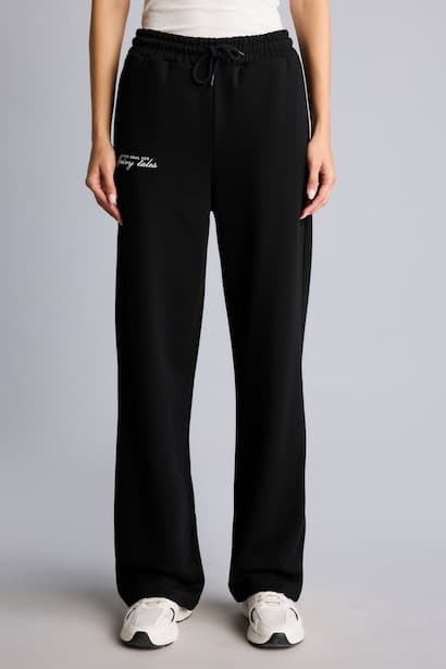 Straight Fit Thick Sweatshirt Fabric Trousers (٣)