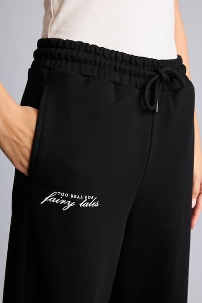 Straight Fit Thick Sweatshirt Fabric Trousers (٤)