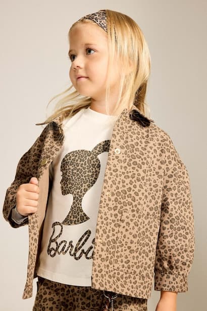 Baby Girl 100% Cotton Leopard Print Gabardine Long Sleeve Overshirt