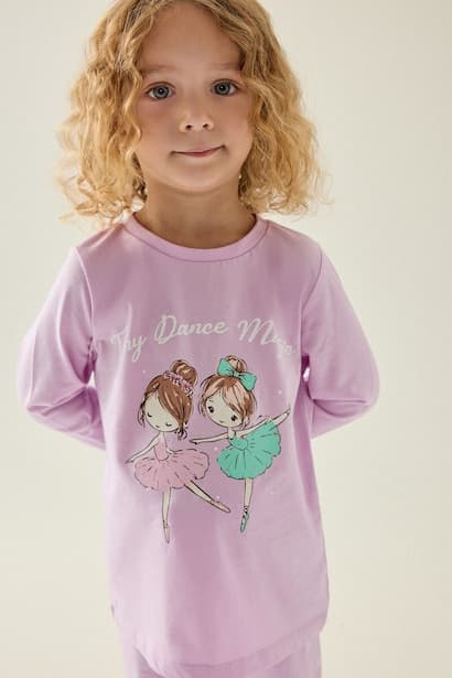 Baby Girl Printed 2 Piece Pyjama Set Homewear (٣)
