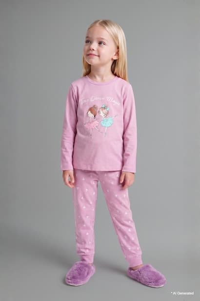 Baby Girl Printed 2 Piece Pyjama Set Homewear (٤)