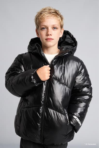 Boy Waterproof Hooded Puffer Jacket Coat (٣)