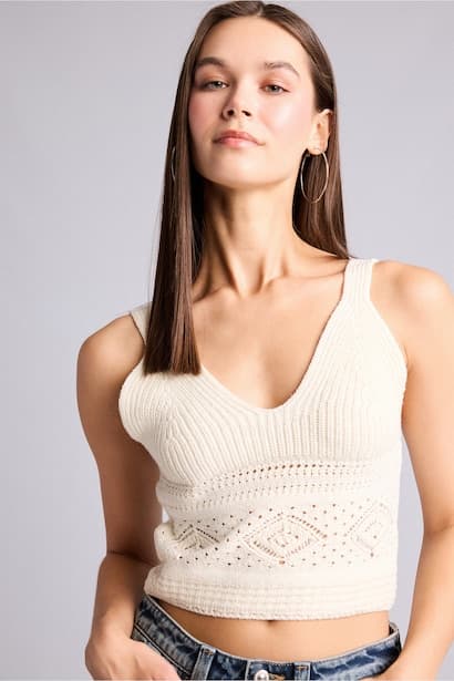 Slim Fit Knitted Tank Top Tank Top & Crop Top