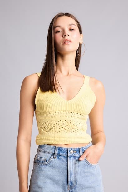 Slim Fit Tank Top Tank Top & Crop Top (٣)