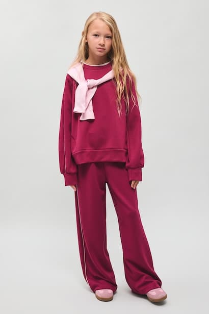 Girl Soft Touch Printed Sweatshirt Sweatpants 2 Piece Set