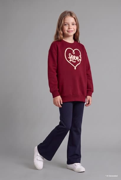 Girl Printed Sweatshirt Leggings 2 Piece Set