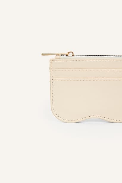 Woman Faux Leather Beige Card Holder Wallet (3)
