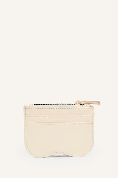 Woman Faux Leather Beige Card Holder Wallet (4)
