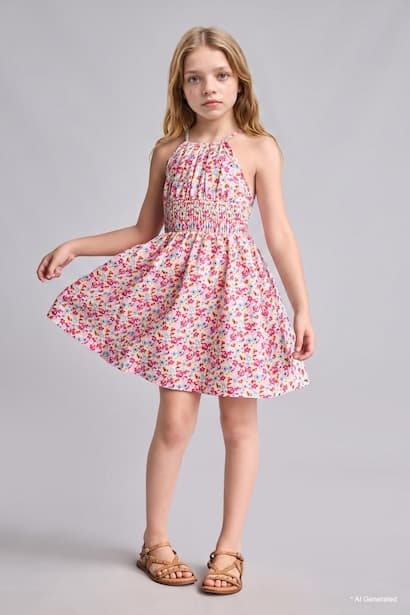 Girl Regular Fit Sleeveless Woven Dress