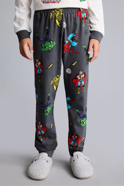 Boy 100% Cotton Marvel Comics 2 Piece Pyjama Set Homewear (٤)