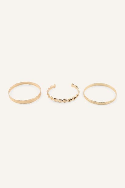 Woman Textured 3 Piece Bracelet Jewellery