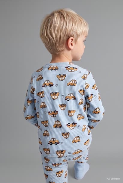 Baby Boy Car Printed 2 Piece Pyjama Set Homewear (٣)