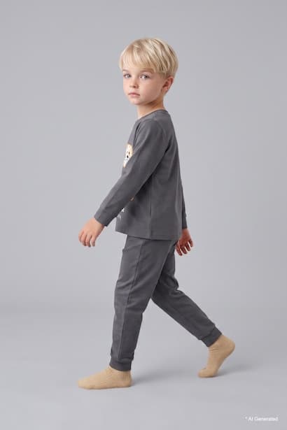 Baby Boy 100% Cotton Printed 2 Piece Pyjama Set Homewear (٤)