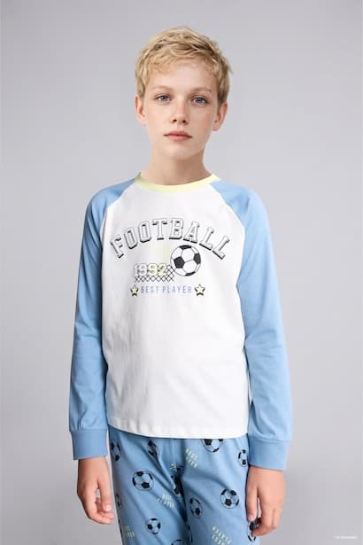 Boy 100% Cotton Regular Fit 2 Piece Pyjama Set Homewear (٣)
