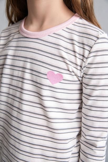 Girl Ecru Printed Crew Neck Long Sleeve T-Shirt (٤)
