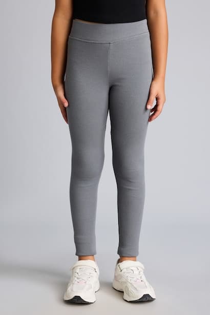 Girl Standard-Length Ribbed Thermal Leggings (٣)
