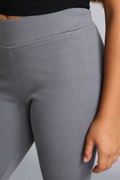 Girl Standard-Length Ribbed Thermal Leggings (٤)