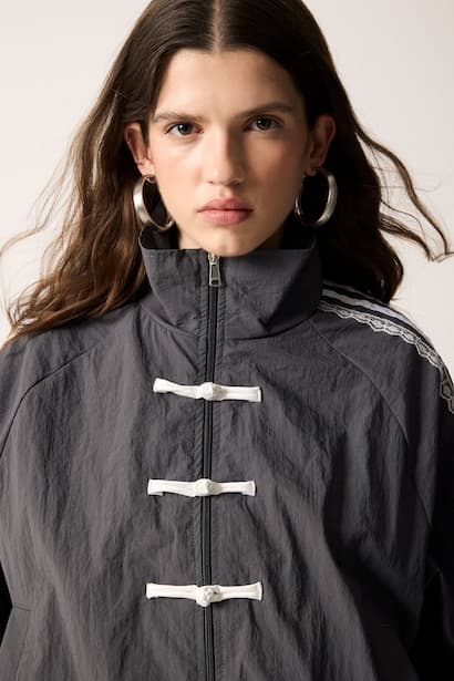 Lined Mesh Stand Collar Napoleon Jacket (4)