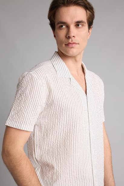 Modern Fit Gray Short Sleeve Shirt