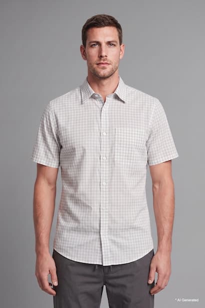 Regular Fit Polo Collar Striped Cotton Short Sleeve Shirt (3)