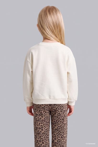 Baby Girl Regular Fit Star Printed Crew Neck Sweatshirt (٣)