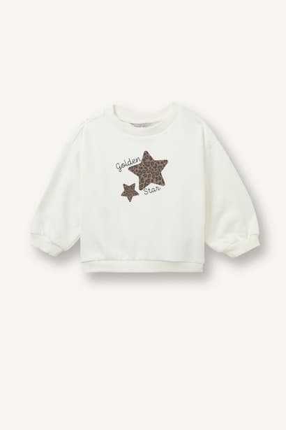 Baby Girl Regular Fit Star Printed Crew Neck Sweatshirt (٤)