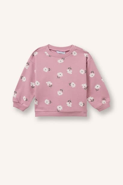 Baby Girl Regular Fit Floral Thick Fabric Sweatshirt